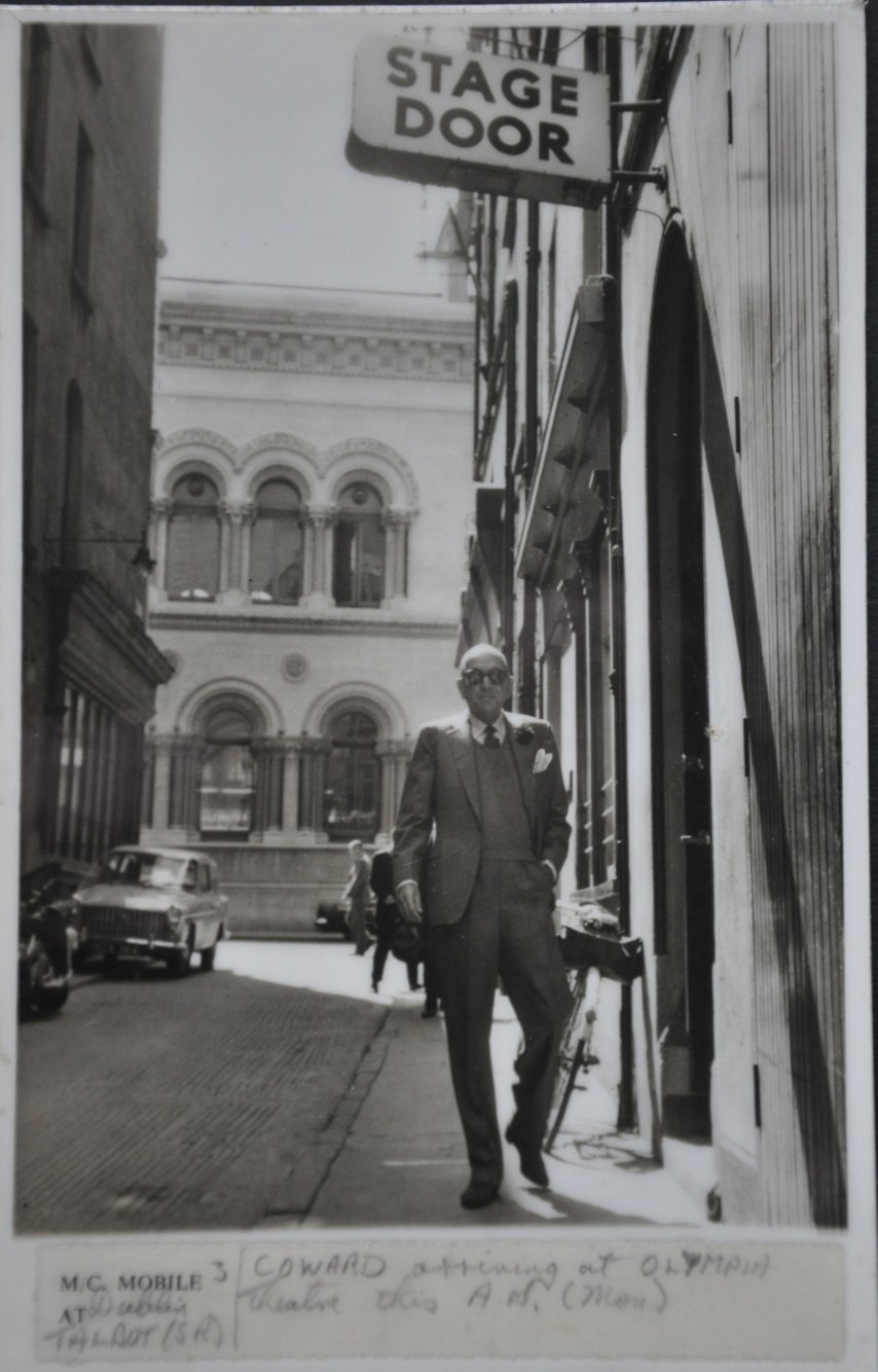 Noel Coward at The Olympia Theatre stage door - 8th Oct 1956
